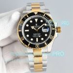 HP Factoty Luxury Clone Rolex Submariner Two-tone Black Face Watch Swiss 3235 Movement 